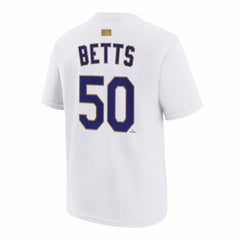 Mookie Betts Los Angeles Dodgers Youth 2026 Gold Collection Name & Number T-Shirt White | Nike
