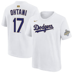 Shohei Ohtani Los Angeles Dodgers Youth 2026 Gold Collection Name & Number T-Shirt White | Nike