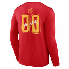 Calgary Flames Hustle Personalized Name & Number Long Sleeve T-Shirt Red