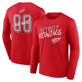 Detroit Red Wings Hustle Personalized Name & Number Long Sleeve T-Shirt Red