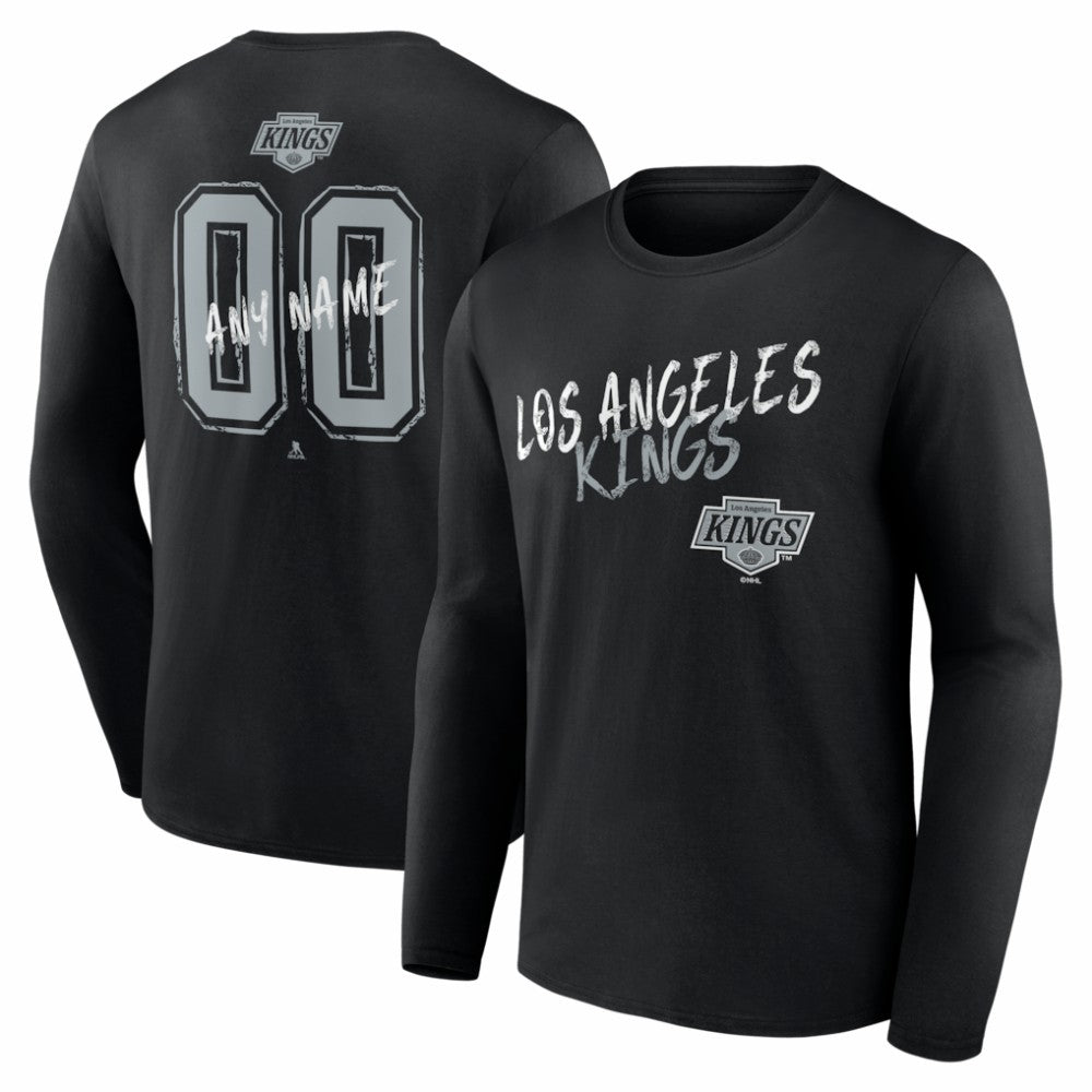 Los Angeles Kings Hustle Personalized Name & Number Long Sleeve T-Shirt Black