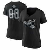 Los Angeles Kings Women's Hustle Personalized Name & Number V-Neck T-Shirt Black
