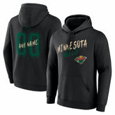 Minnesota Wild Big & Tall Hustle Personalized Name & Number Hoodie Black