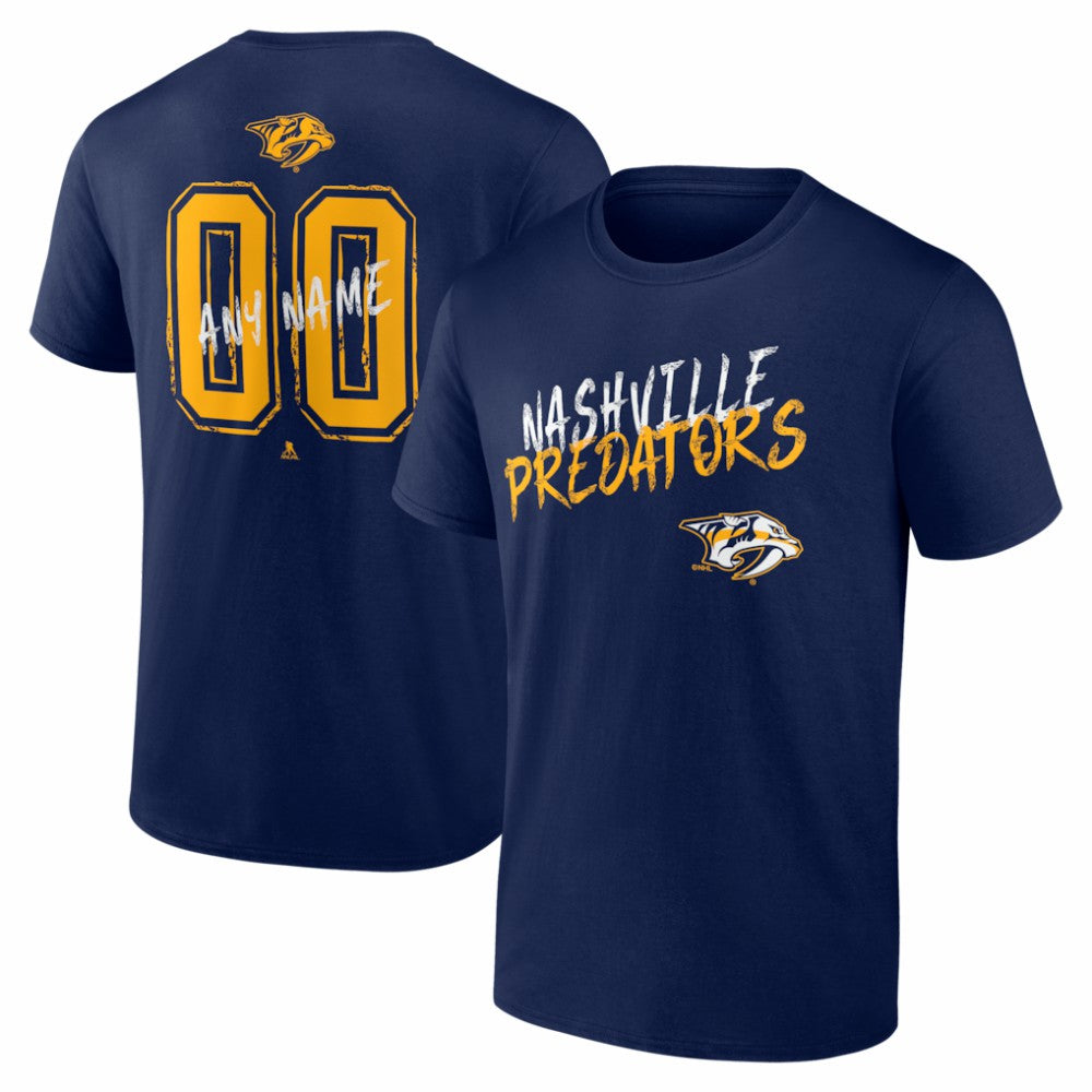 Nashville Predators Big & Tall Hustle Personalized Name & Number T-Shirt Navy