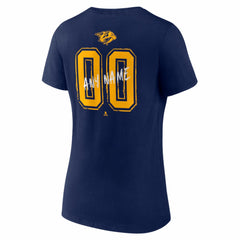 Nashville Predators Women's Hustle Personalized Name & Number V-Neck T-Shirt Navy