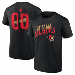 Ottawa Senators Big & Tall Hustle Personalized Name & Number T-Shirt Black