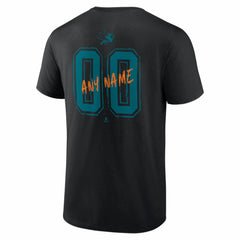 San Jose Sharks Big & Tall Hustle Personalized Name & Number T-Shirt Black