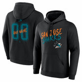 San Jose Sharks Hustle Personalized Name & Number Hoodie Black