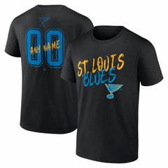 St. Louis Blues Hustle Personalized Name & Number T-Shirt Black