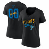 St. Louis Blues Women's Hustle Personalized Name & Number V-Neck T-Shirt Black