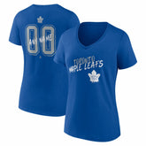 Toronto Maple Leafs Women's Hustle Personalized Name & Number V-Neck T-Shirt Blue