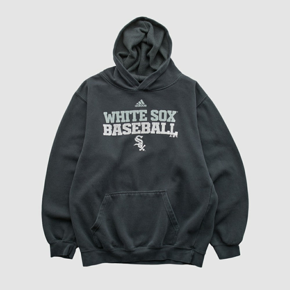 Chicago White Sox Adidas 2010s Hooded Pullover Sweatshirt Charcoal Vintage