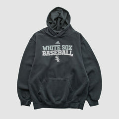 Chicago White Sox Adidas 2010s Hooded Pullover Sweatshirt Charcoal Vintage