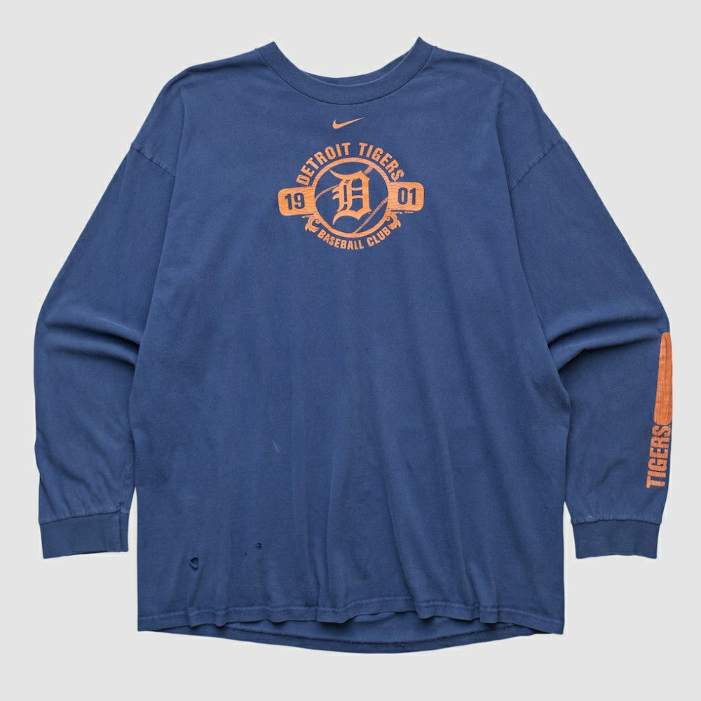Detroit Tigers 2000s Long Sleeve T-shirt Navy Vintage | Nike