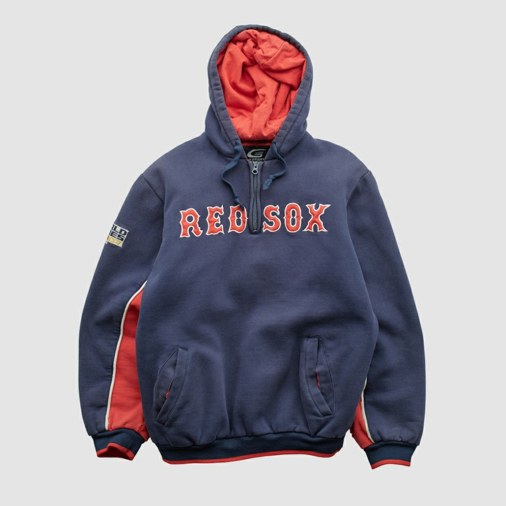 Boston Red Sox GIII Sports 2007 Hooded 1/4 Zip Sweatshirt Navy Vintage