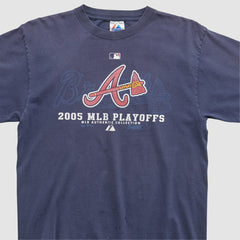 Atlanta Braves Majestic 2005 T-shirt Navy Vintage