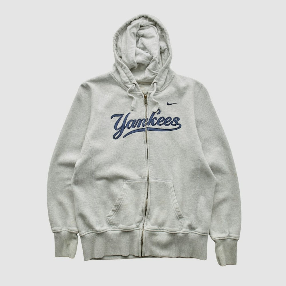 New York Yankees 2000s Hooded Full Zip Sweatshirt Heather Gray Vintage | Nike