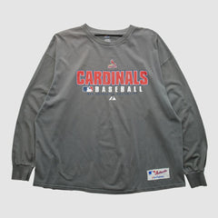 St. Louis Cardinals Majestic 2000s Long Sleeve T-shirt Gray Vintage