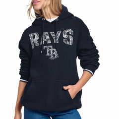 Tampa Bay Rays Starter Women's Lace Team Lockup Fleece Hoodie Navy