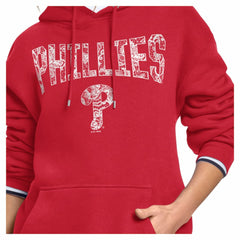 Philadelphia Phillies Starter Women's Lace Team Lockup Fleece Hoodie Red