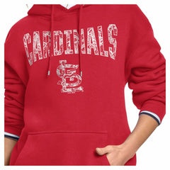 St. Louis Cardinals Starter Women's Lace Team Lockup Fleece Hoodie Red