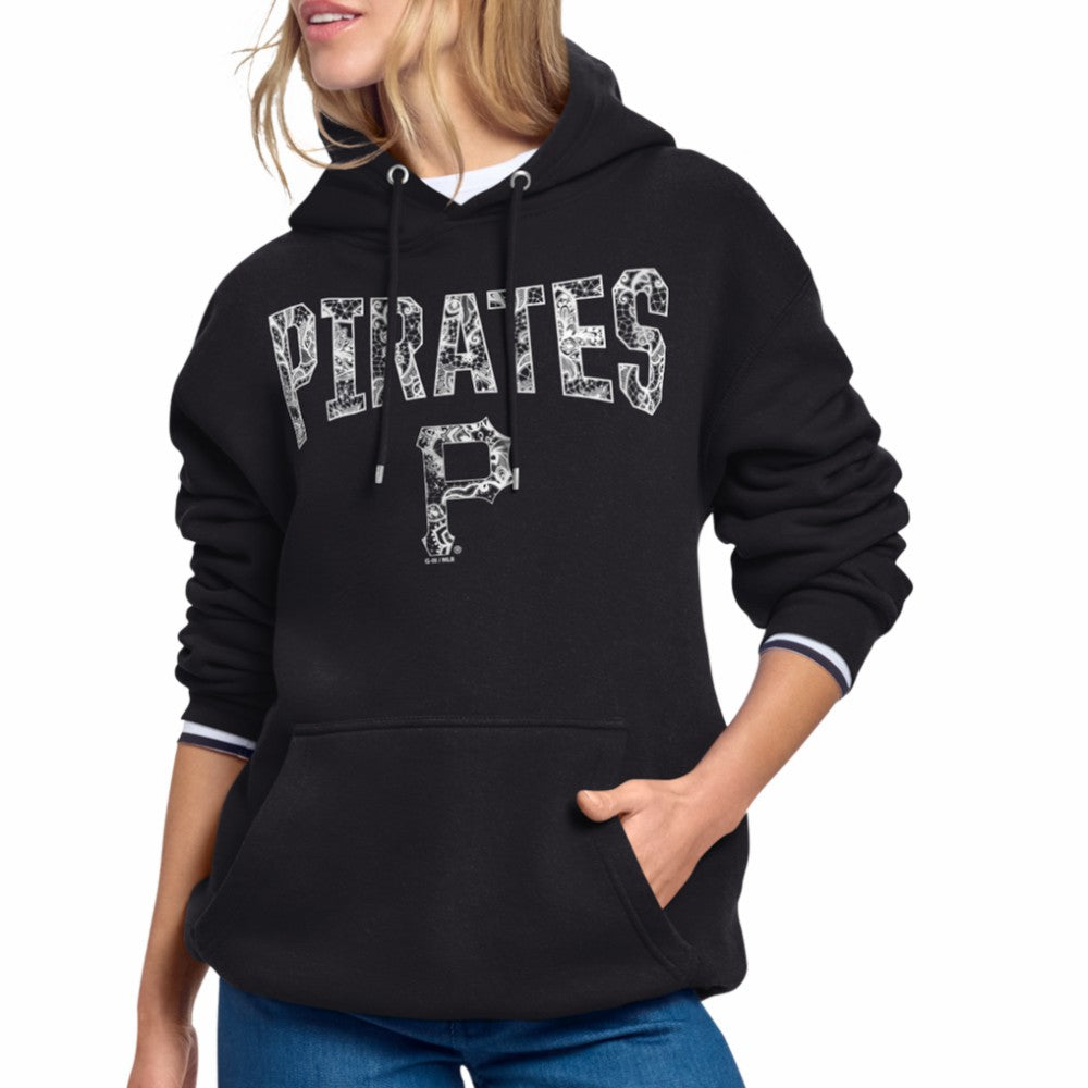 Pittsburgh Pirates Starter Women's Lace Team Lockup Fleece Hoodie Black