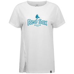 Boston Red Sox Levelwear Women's Blue Haven Influx Cornerstone T-Shirt White