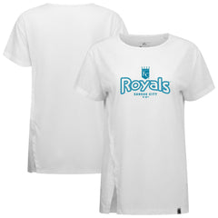 Kansas City Royals Levelwear Women's Blue Haven Influx Cornerstone T-Shirt White