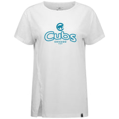 Chicago Cubs Levelwear Women's Blue Haven Influx Cornerstone T-Shirt White