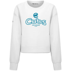Chicago Cubs Levelwear Women's Judd Cornerstone Cropped Sweatshirt White