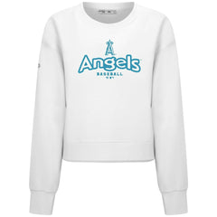 Los Angeles Angels Levelwear Women's Judd Cornerstone Cropped Sweatshirt White