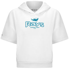 Tampa Bay Rays Levelwear Women's Amber Short Sleeve Cornerstone Hoodie White