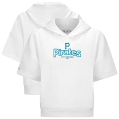 Pittsburgh Pirates Levelwear Women's Amber Short Sleeve Cornerstone Hoodie White