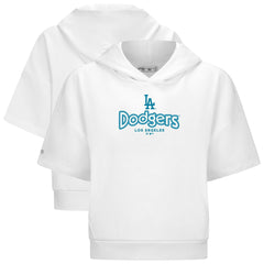 Los Angeles Dodgers Levelwear Women's Amber Short Sleeve Cornerstone Hoodie White