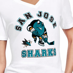 San Jose Sharks Starter Women's Tough Puck T-Shirt White
