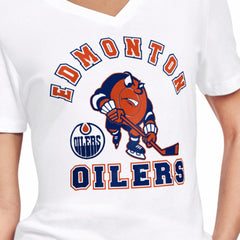 Edmonton Oilers Starter Women's Tough Puck T-Shirt White
