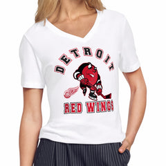 Detroit Red Wings Starter Women's Tough Puck T-Shirt White