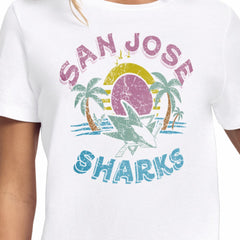 San Jose Sharks Starter Women's Tonal Beach T-Shirt White