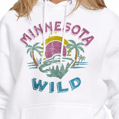 Minnesota Wild Starter Women's Tonal Beach Hoodie White