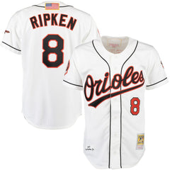 Cal Ripken Baltimore Orioles Home Authentic Jersey White | Mitchell & Ness