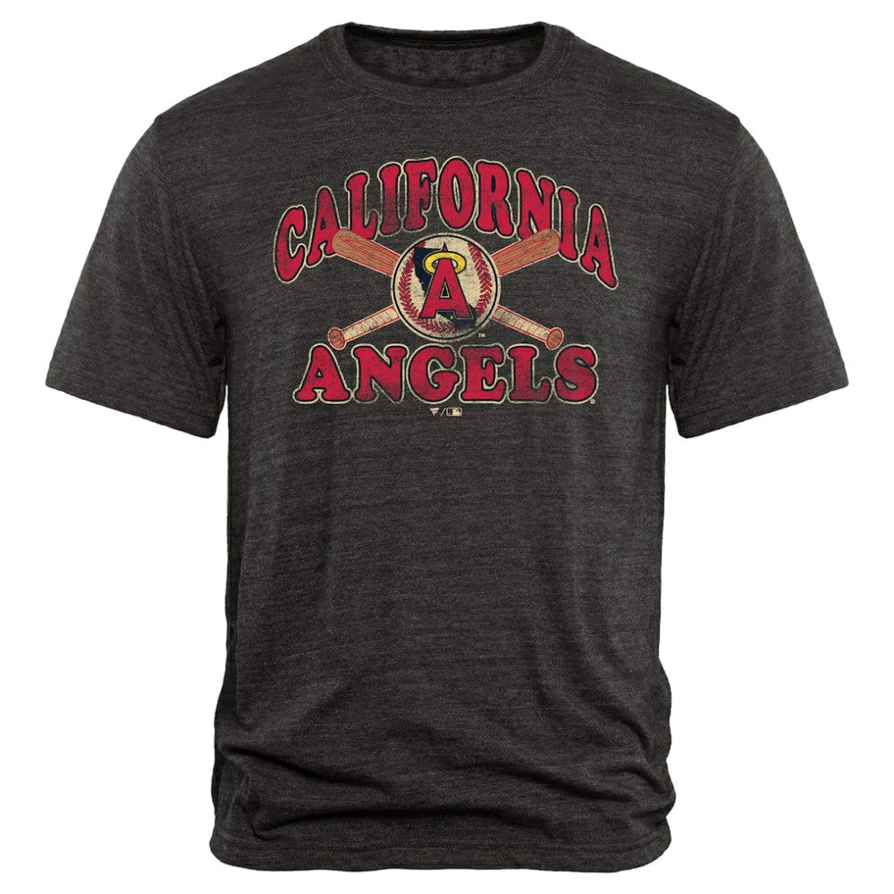 Los Angeles Angels Cooperstown Bats Tri-Blend T-Shirt Black