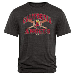 Los Angeles Angels Cooperstown Bats Tri-Blend T-Shirt Black