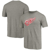 Detroit Red Wings Distressed Team Logo 2 Tri-Blend T-Shirt Ash