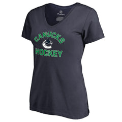 Vancouver Canucks Women's Overtime V-Neck T-Shirt Navy