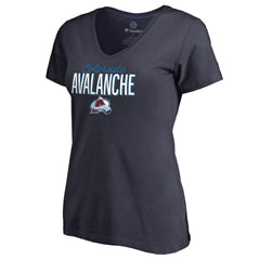 Colorado Avalanche Women's Nostalgia V-Neck T-Shirt Navy