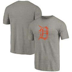 Detroit Tigers Distressed Team Tri-Blend T-Shirt Ash