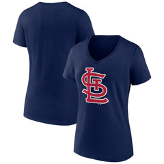 St. Louis Cardinals Women's Secondary Color Primary Logo T-Shirt Navy