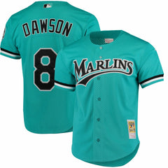 Andre Dawson Florida Marlins Cooperstown Collection Mesh Batting Practice Button-Up Jersey - Teal