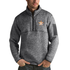 Houston Astros Antigua Fortune Half-Zip Sweater Heathered Charcoal
