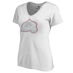 Colorado Avalanche Women's Whiteout V-Neck T-Shirt White